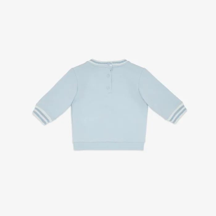 Kids Light Blue And Multicolour Baby Sweatshirt Light Blue Fendi Baby Boy