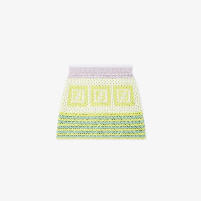 Kids Multicolour Cotton Knit Miniskirt Multicolour Fendi Ready To Wear