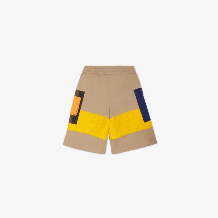 Kids Multicolour Cotton Patchwork Bermudas Multicolour Fendi Ready To Wear