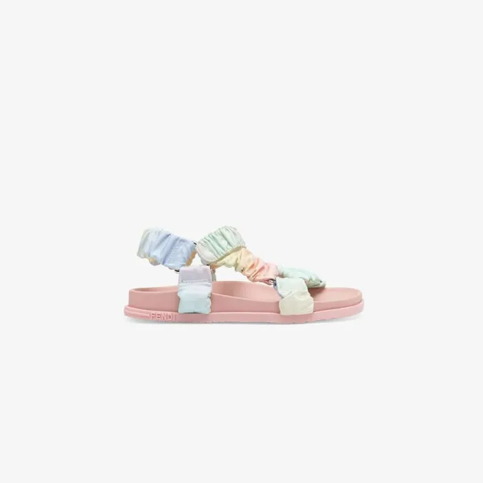 Kids Multicolour Ff Fabric Sandals Multicolour Fendi Shoes