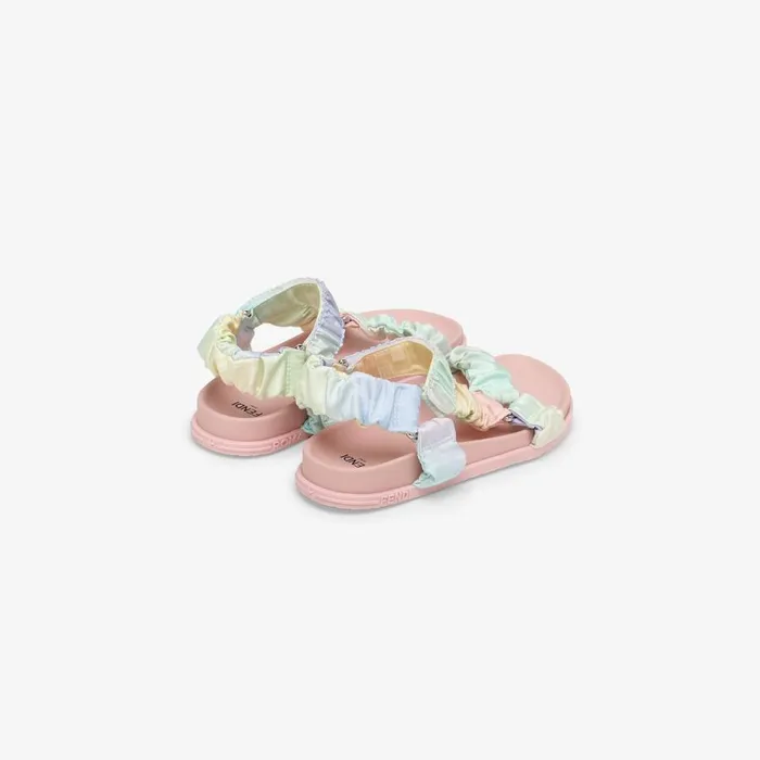 Kids Multicolour Ff Fabric Sandals Multicolour Fendi Shoes