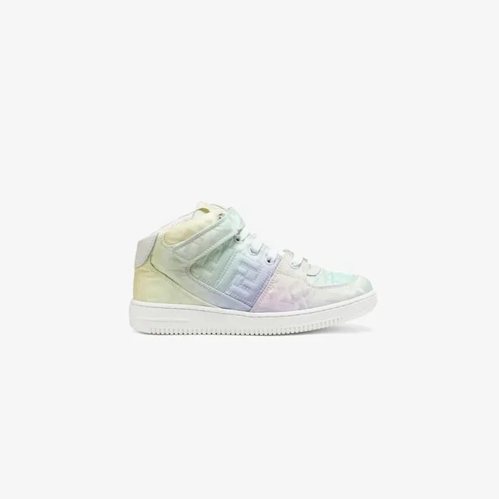 Kids Multicolour Ff Nylon MidTop Sneaker Multicolour Fendi Shoes