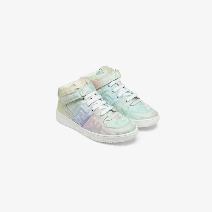 Kids Multicolour Ff Nylon MidTop Sneaker Multicolour Fendi Shoes