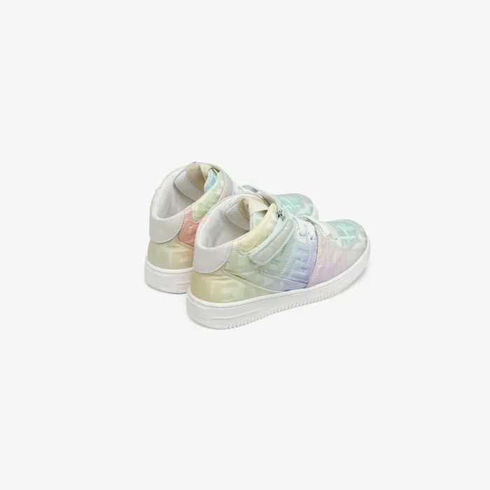 Kids Multicolour Ff Nylon MidTop Sneaker Multicolour Fendi Shoes