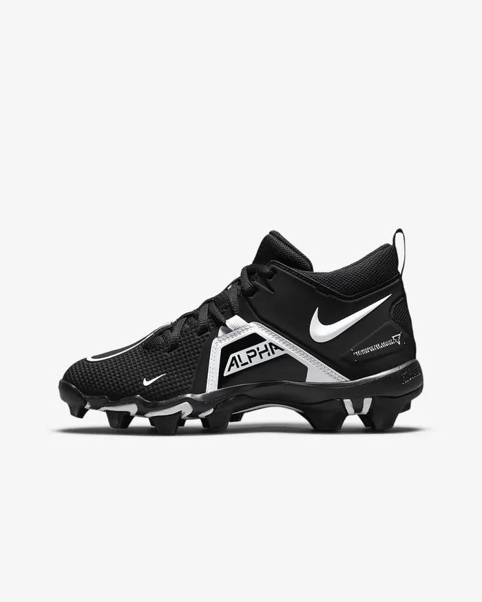 Kids Nike Alpha Menace 3 Shark BlackWhite Nike Shoes 70 and Under
