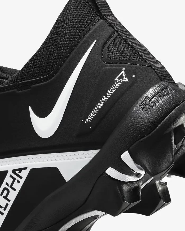 Kids Nike Alpha Menace 3 Shark BlackWhite Nike Shoes 70 and Under