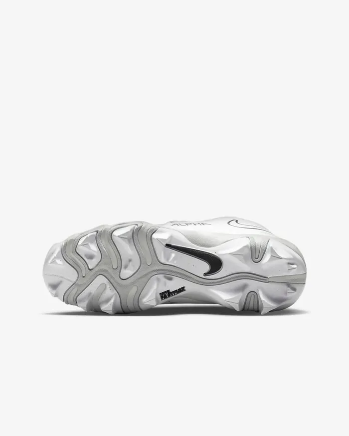 Kids Nike Alpha Menace 3 Shark WhitePure PlatinumBlack Nike Shoes 70 and Under