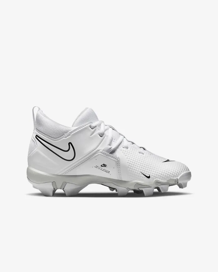 Kids Nike Alpha Menace 3 Shark WhitePure PlatinumBlack Nike Shoes 70 and Under