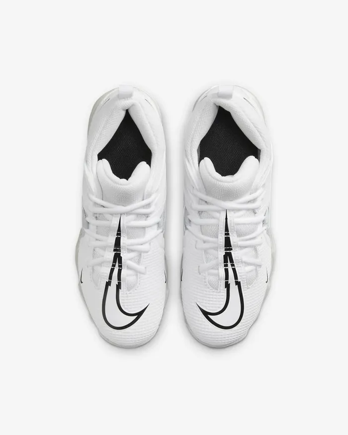 Kids Nike Alpha Menace 3 Shark WhitePure PlatinumBlack Nike Shoes 70 and Under