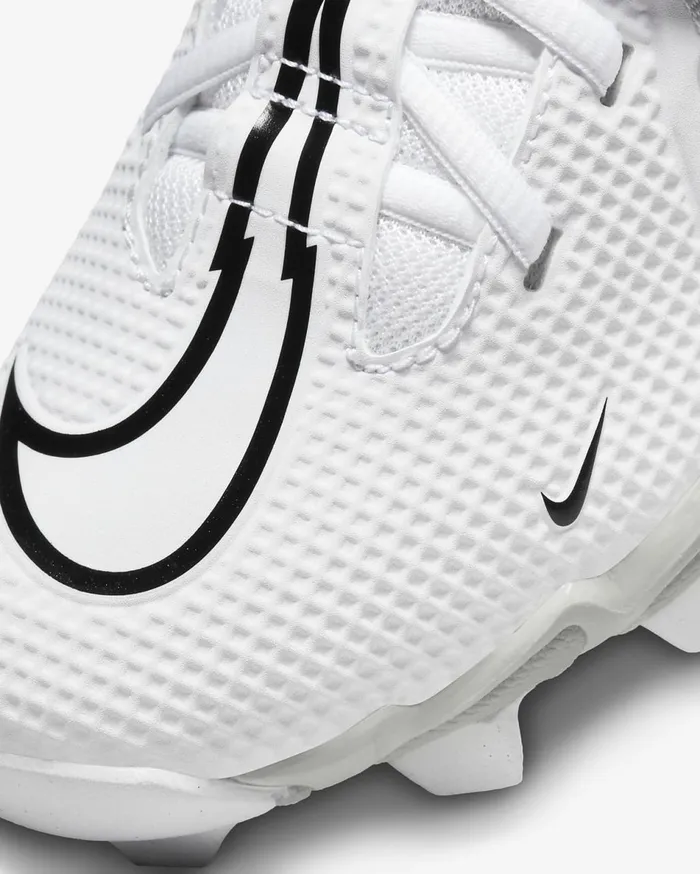 Kids Nike Alpha Menace 3 Shark WhitePure PlatinumBlack Nike Shoes 70 and Under