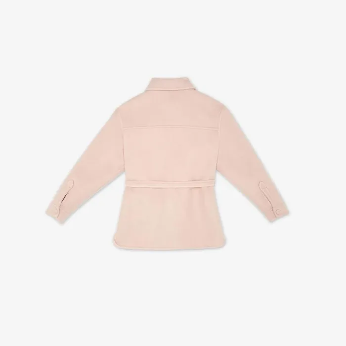 Kids Pink And Ff Cream And Pink Double Fabric Shirt Jacket Pink Fendi Ready To Wear