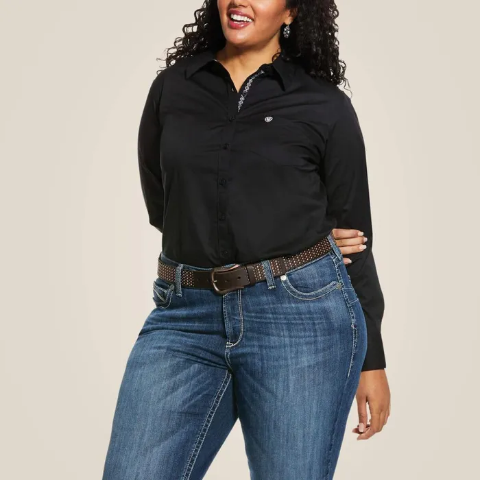 Kirby Stretch Shirt Black Women Ariat TShirts and Tops