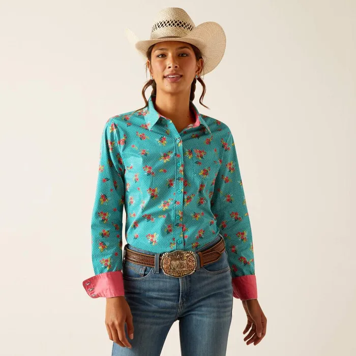 Kirby Stretch Shirt Esmerelda Print Women Ariat TShirts and Tops
