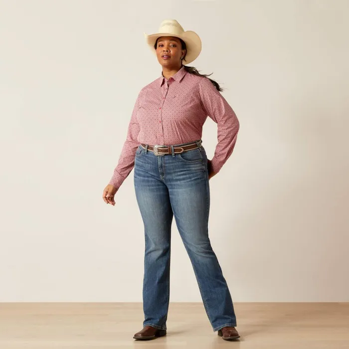 Kirby Stretch Shirt Garnet Rose Geo Women Ariat TShirts and Tops