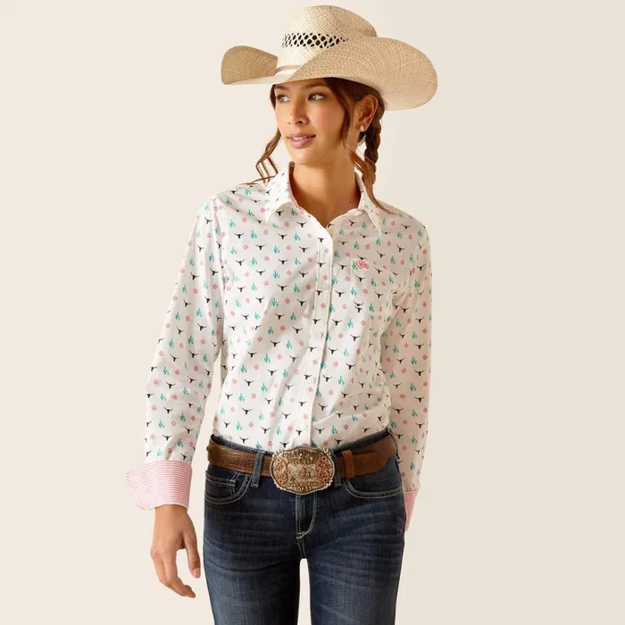Kirby Stretch Shirt Steer Garden Women Ariat TShirts and Tops