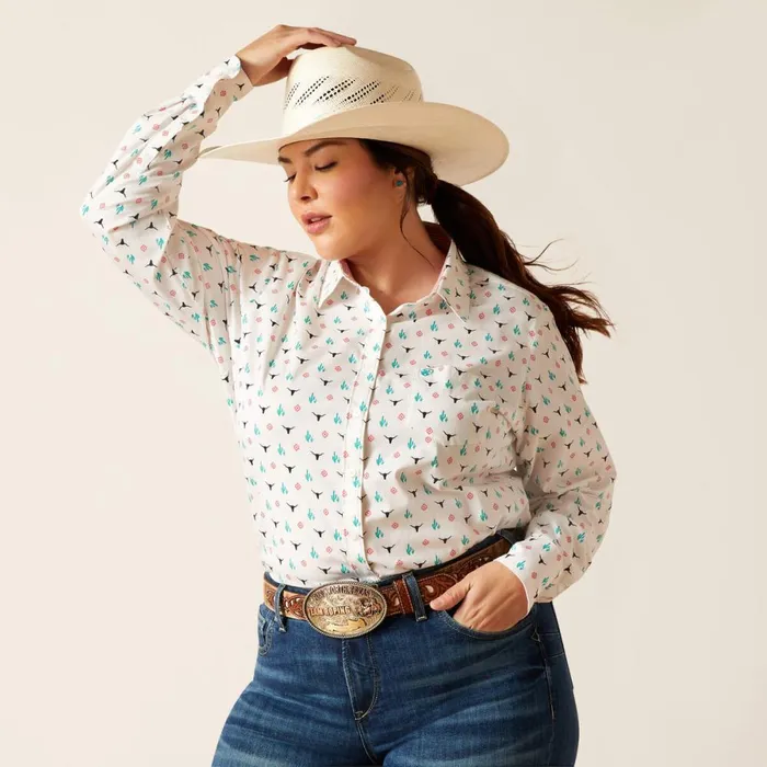 Kirby Stretch Shirt Steer Garden Women Ariat TShirts and Tops Kirby Stretch Shirt Steer Garden Women Ariat TShirts and Tops