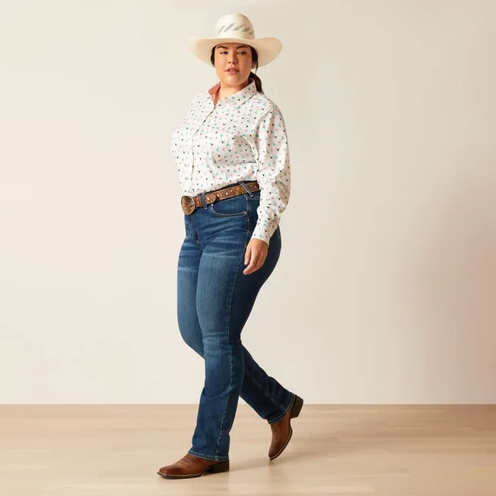 Kirby Stretch Shirt Steer Garden Women Ariat TShirts and Tops Kirby Stretch Shirt Steer Garden Women Ariat TShirts and Tops