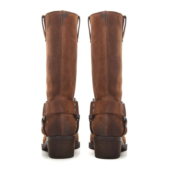 Knee High Boots Women Moda In Pelle Demeter Tan Suede
