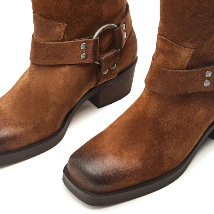 Knee High Boots Women Moda In Pelle Demeter Tan Suede