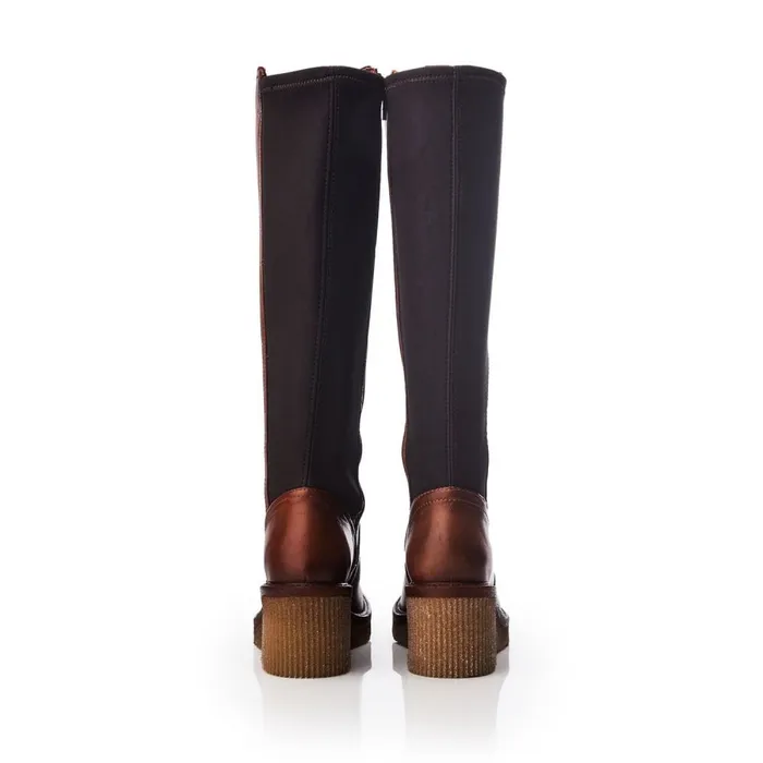Knee High Boots Women Moda In Pelle Harpette Tan Leather