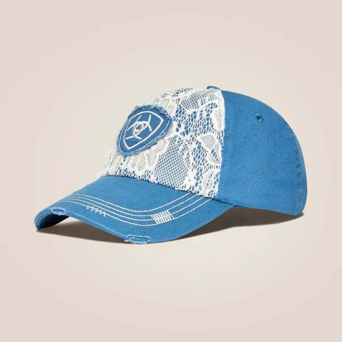 Lace Logo Velcro Back Cap Blue Women Ariat Hats and Caps