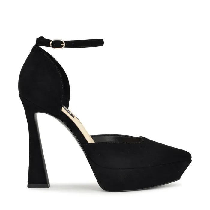Laken Ankle Strap Heels Black Women Nine West Pumps