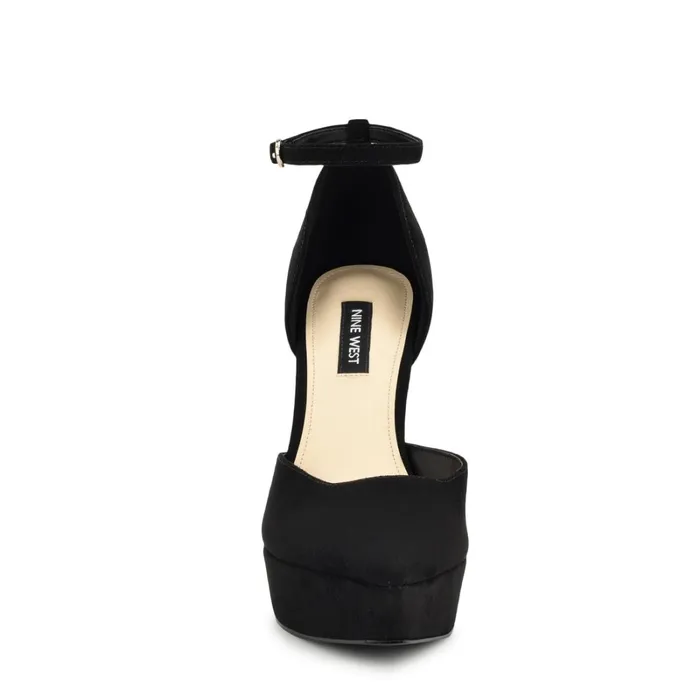 Laken Ankle Strap Heels Black Women Nine West Pumps