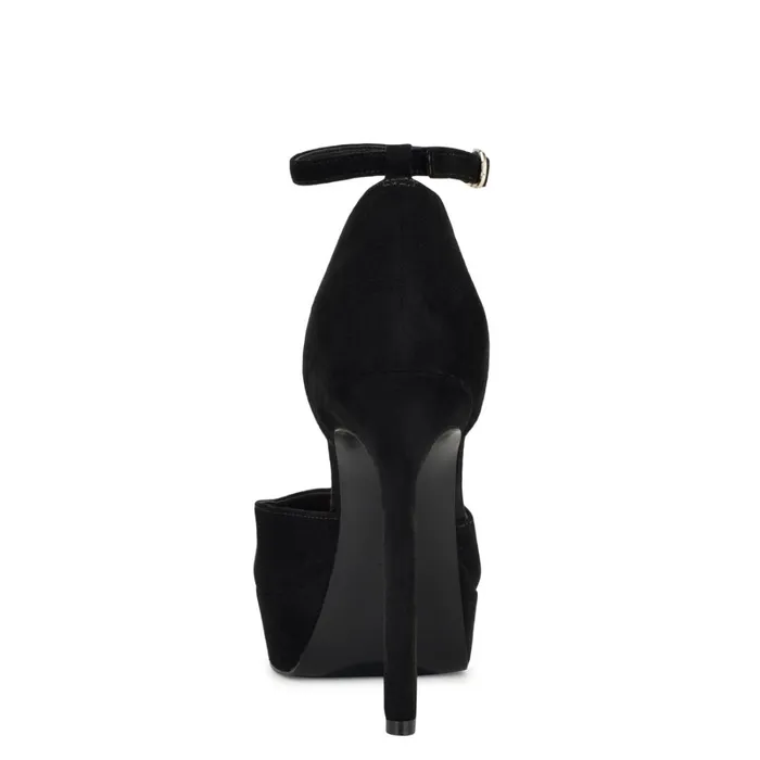 Laken Ankle Strap Heels Black Women Nine West Pumps