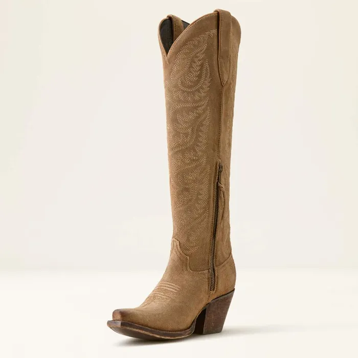 Laramie StretchFit Western Boot Distressed Dijon Suede Women Ariat Western Boots