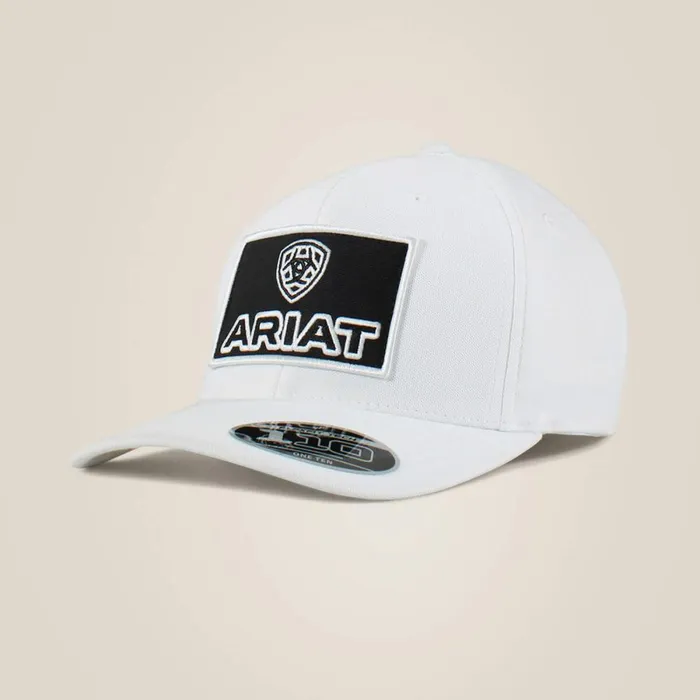 Large Logo Patch Cap White Men Ariat Hats and Caps