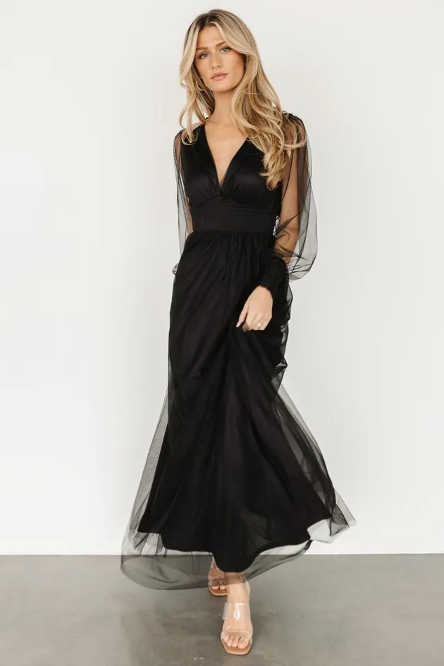 Layla Tulle Maxi Dress Black Women Baltic Born Tulle Styles