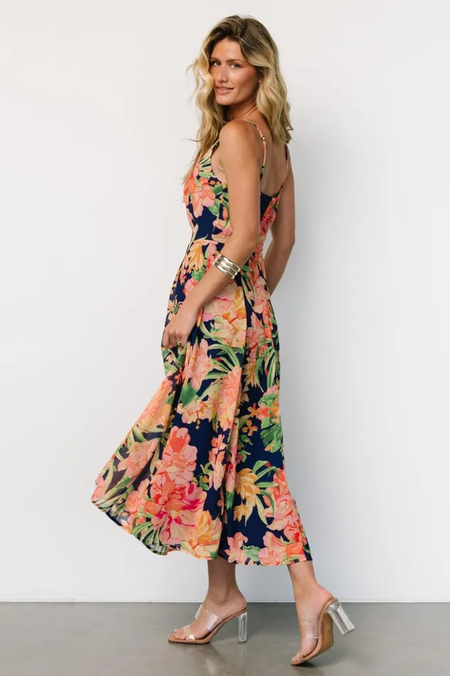 Leilani Midi Dress Navy Floral Women Baltic Born Midi Dresses