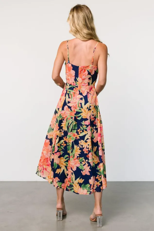 Leilani Midi Dress Navy Floral Women Baltic Born Midi Dresses