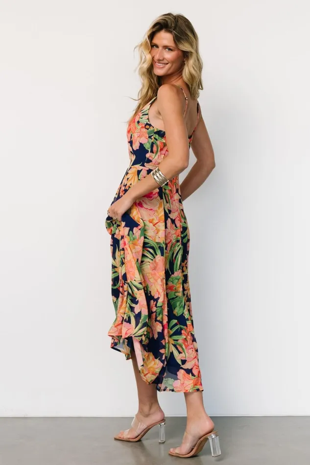 Leilani Midi Dress Navy Floral Women Baltic Born Midi Dresses