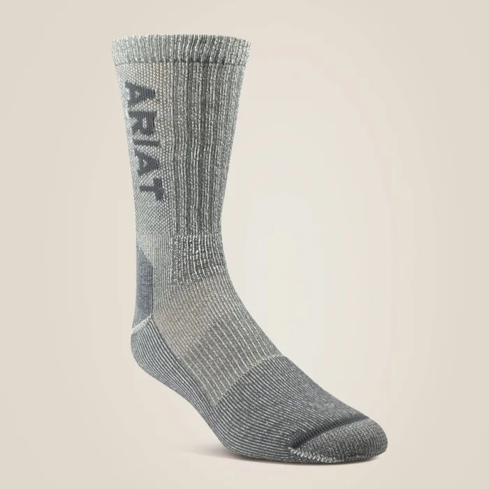 Lightweight Merino Wool Blend Steel Toe Work Sock Grey MenWomen Ariat Socks