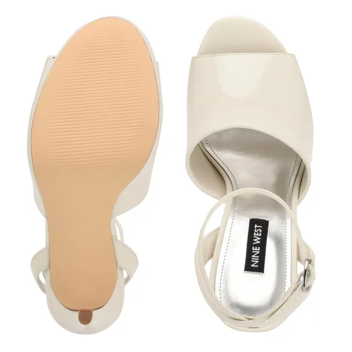 Limbery Anke Strap Sandals Chic Cream Patent Women Nine West High Heels Limbery Anke Strap Sandals Chic Cream Patent Women Nine West High Heels