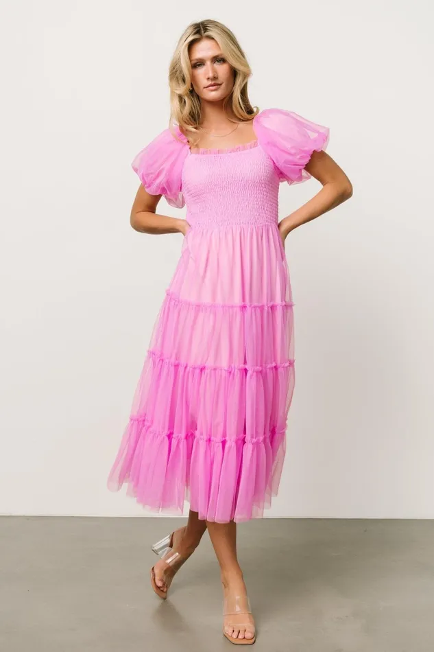 Liv Tulle Midi Dress Pink Women Baltic Born Midi Dresses