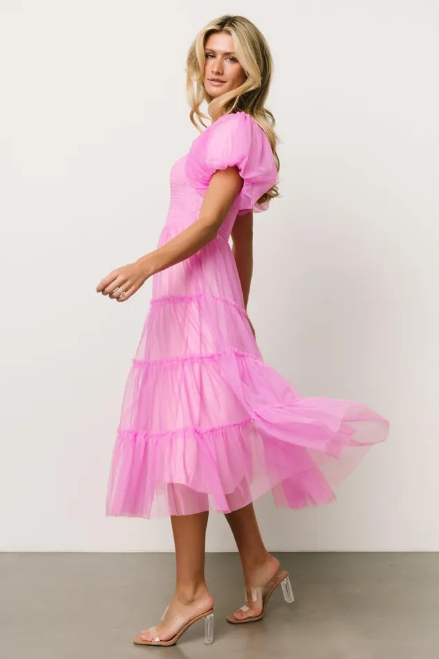 Liv Tulle Midi Dress Pink Women Baltic Born Midi Dresses