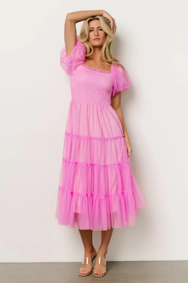 Liv Tulle Midi Dress Pink Women Baltic Born Midi Dresses