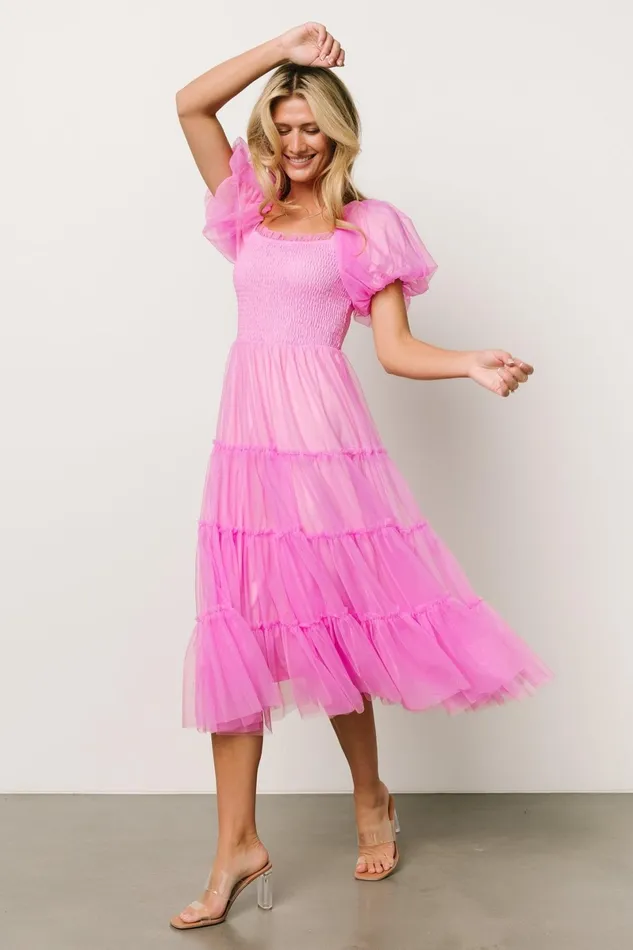 Liv Tulle Midi Dress Pink Women Baltic Born Midi Dresses