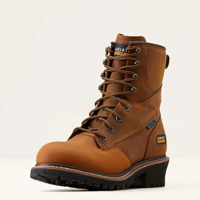 Logger Shock Shield Waterproof Work Boot Copper Brown Men Ariat Work Boots
