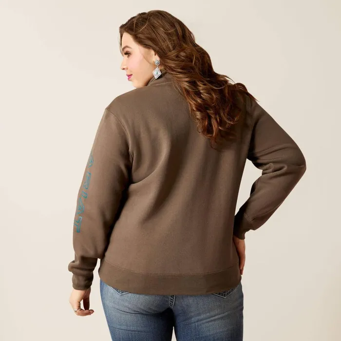 Logo 12 Zip Sweatshirt Banyan Bark Women Ariat Sweatshirts and Hoodies