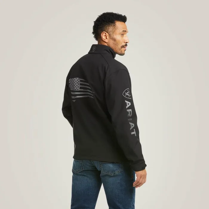 Logo 20 Patriot Softshell Water Resistant Jacket Black Men Ariat Jackets and Vests