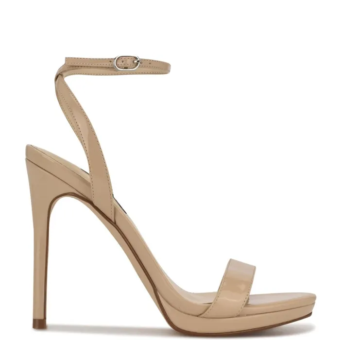 Loola Ankle Strap Sandals Light Latte Women Nine West High Heels