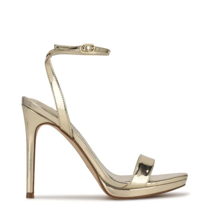 Loola Ankle Strap Sandals Platino Women Nine West Dress