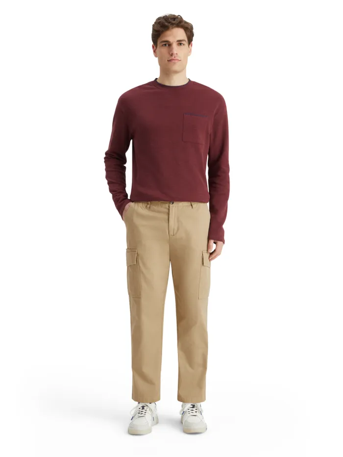 Loose Tapered Cottontwill Cargo Pant Desert Sand Men Scotch and Soda Pants