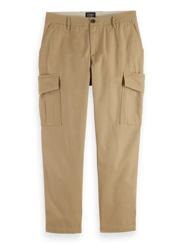 Loose Tapered Cottontwill Cargo Pant Desert Sand Men Scotch and Soda Pants