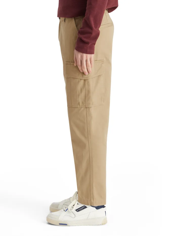 Loose Tapered Cottontwill Cargo Pant Desert Sand Men Scotch and Soda Pants