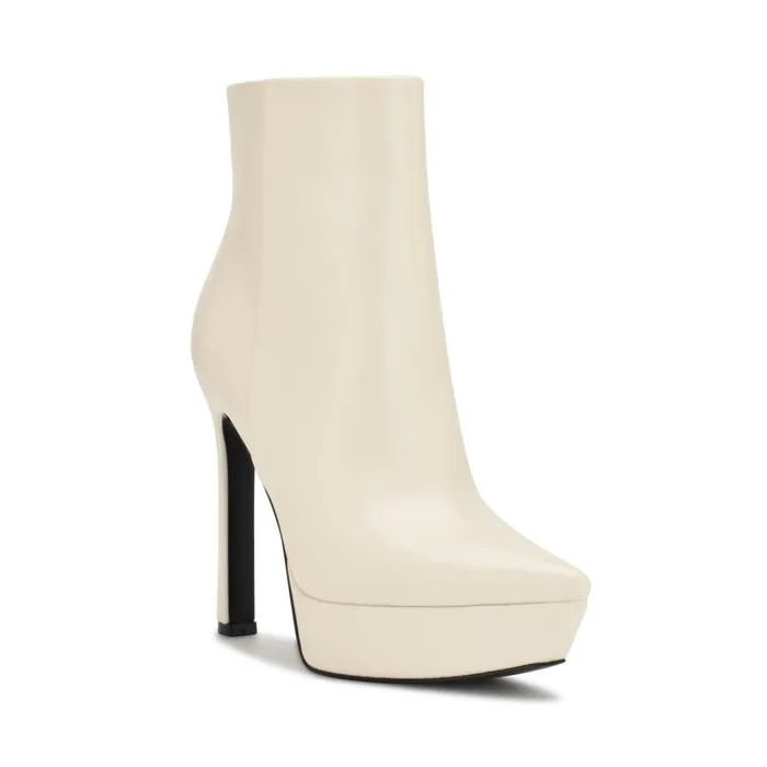 Loraa Platform Booties Chic Cream Women Nine West Boots and Booties Loraa Platform Booties Chic Cream Women Nine West Boots and Booties