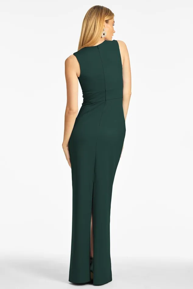 Loretta 4Way Stretch Crepe Gown 8211 Emerald Women Sachin and Babi Formal